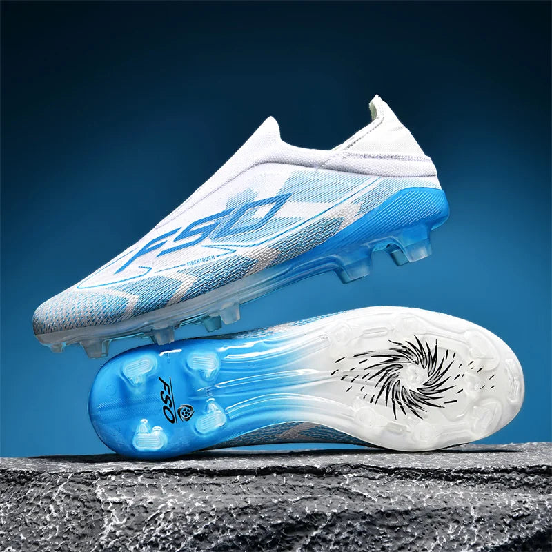 Nouveaux hommes bottes de Football antidérapantes chaussures de Football de haute qualité crampons d'herbe baskets de Futsal montantes Match intérieur vente chaude en plein air
