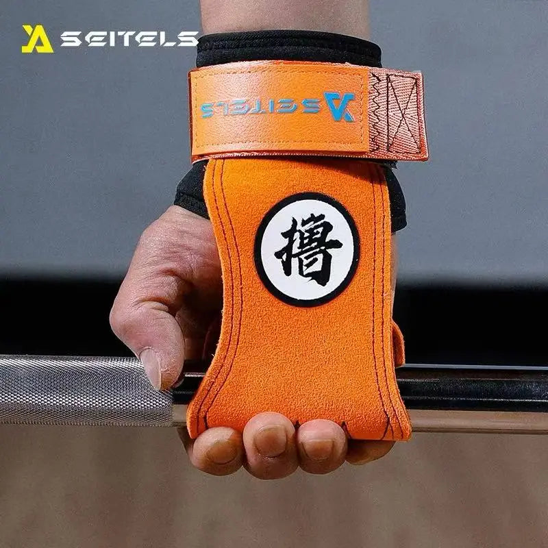Coussinets de gymnastique coordonnants en cuir de vachette, poignées de gants, ceinture de puissance de poids, coussinets de levage, ceinture Deadlift, entraînement, protection de la l'hypothèse, Lu, 1 paire