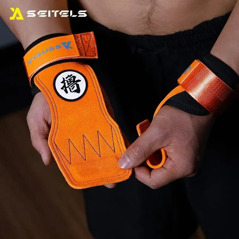 Coussinets de gymnastique coordonnants en cuir de vachette, poignées de gants, ceinture de puissance de poids, coussinets de levage, ceinture Deadlift, entraînement, protection de la l'hypothèse, Lu, 1 paire