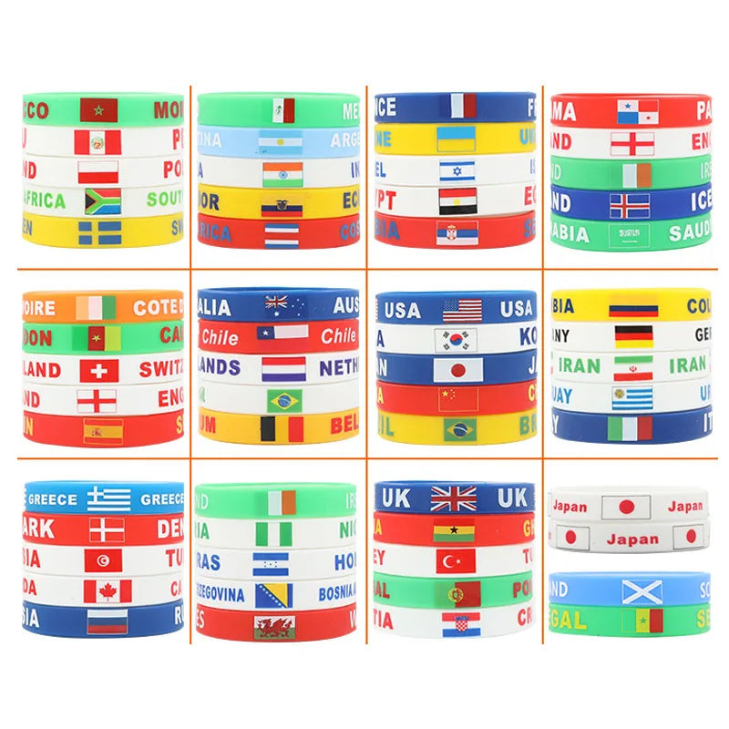 🌍 BRACELET SILICONE THÉMATIQUE (PAYS/DRAPEAU) 🏳️